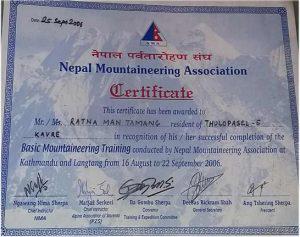 Climbing guide license