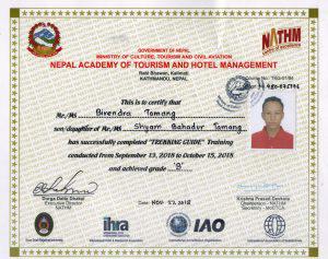 Trek guide certificate