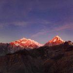 Sunset on Annapurna I & South Annapurna.