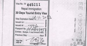 Tourist visa for Nepal